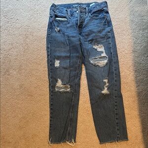 Old Navy Distressed Dark Blue Boyfriend Jeans